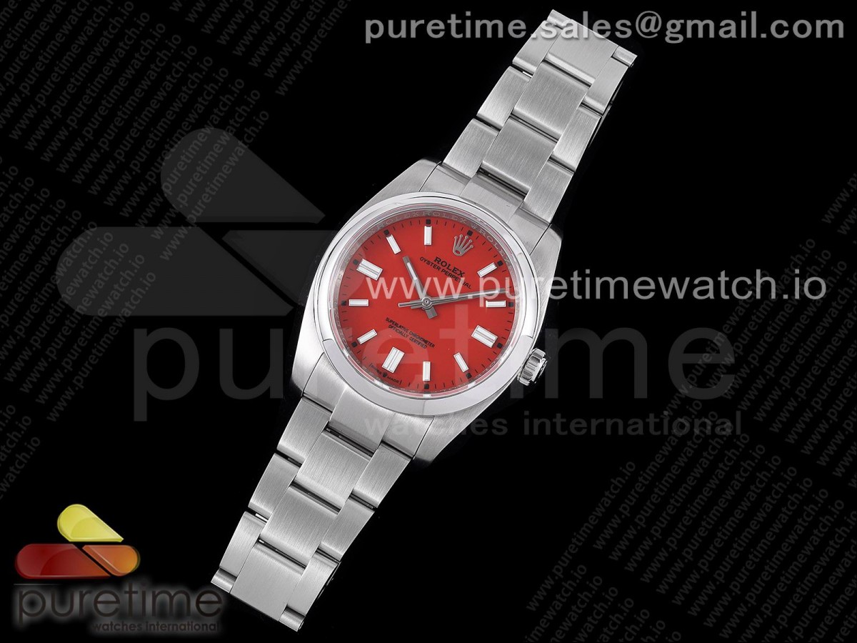 KR공장 오이스터 36미리 레드다이얼 2824 Oyster Perpetual 126000 36mm KRF 1:1 Best Edition 904L Steel Red Dial A2824