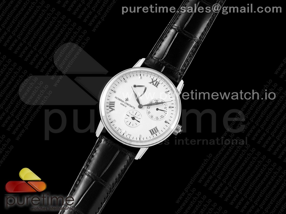 OX공장 패트리모니 파워리저브 화이트다이얼 가죽스트랩 Patrimony Power Reserve SS OXF Best Edition White Dial on Black Leather Strap A23J