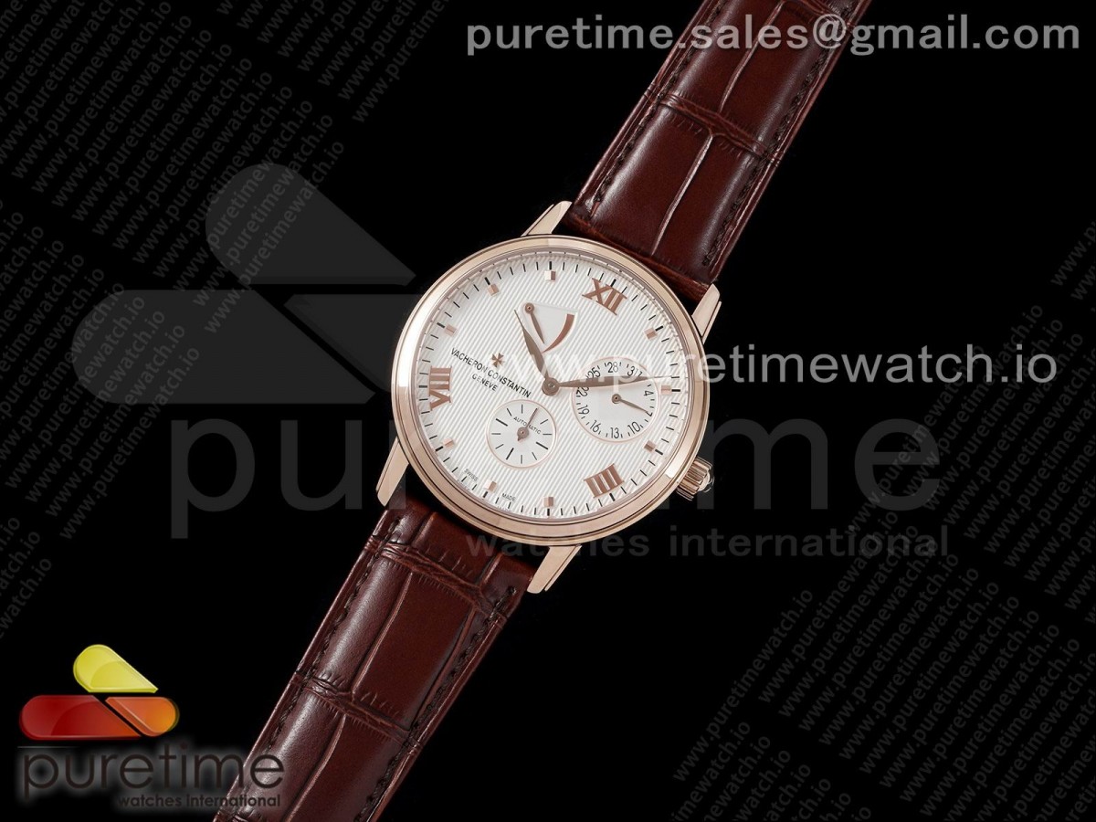 OX공장 패트리모니 파워리저브 로골 화이트다이얼 가죽스트랩 Patrimony Power Reserve RG OXF Best Edition White Dial on Brown Leather Strap A23J