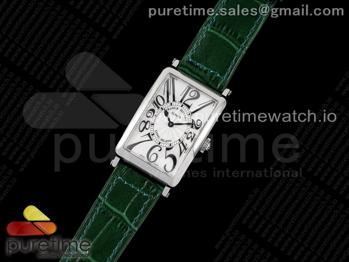 ZF공장 롱아일랜드 화이트다이얼 가죽스트랩 Long Island Ladies SS ZF 1:1 Best Edition on Green Leather Strap Ronda Quartz