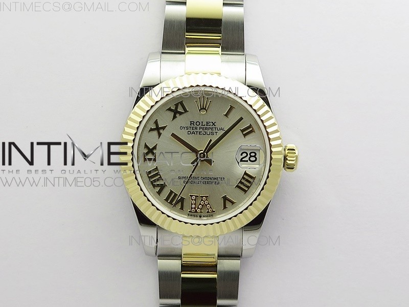 BP 롤렉스 데이저스트 31 옐로우골드콤비 실버다이얼 2813 Datejust 31mm 278273 SS/YG BP Best Edition Silver Roman Markers Dial on SS/YG Oyster Bracelet