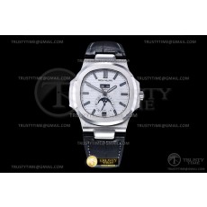 GR공장 V3 파텍필립 노틸러스 애뉴얼 캘린더 스틸 화이트다이얼 가죽스트랩 Patekphilippe Nautilus Annual Calendar 5726 SS White Dial Leather Strap