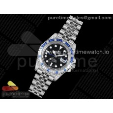 GM공장 V3 젬티 바게트베젤 블랙다이얼 3285 GMT-Master II White/Blue Diamonds Bezel 904L Steel GMF Best Edition SA3285 CHS V3