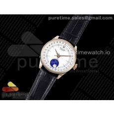 GM공장 셀리니 로골 문페이즈 화이트다이얼 가죽스트랩 Cellini 50535 Moonphase RG GMF Best Edition White Dial on Brown Leather Strap A3195