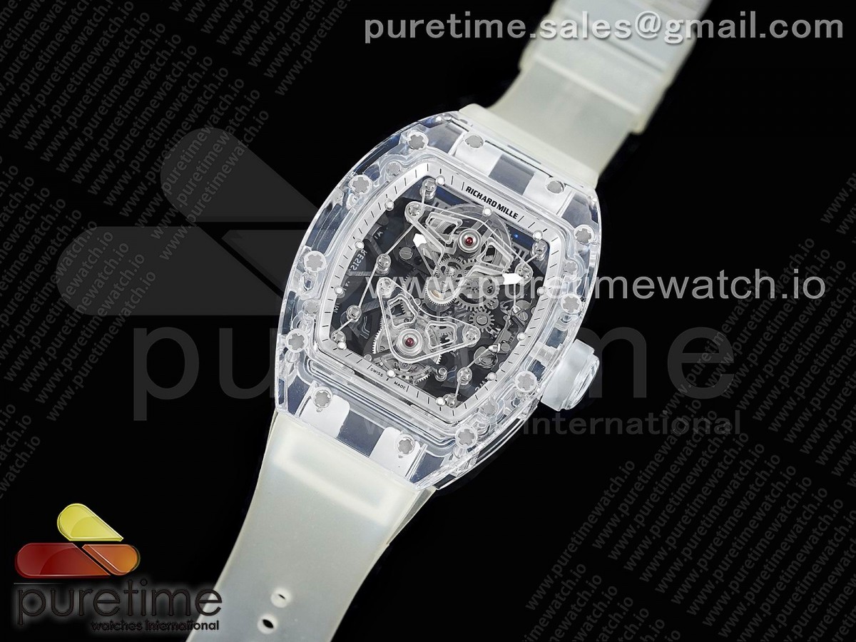 EUR공장 V2 RM056-02 뚜르비용 스켈레톤다이얼 러버 RM056-02 Transparent Tourbillon EURF Best Edition Skeleton Dial on Rubber Strap V2