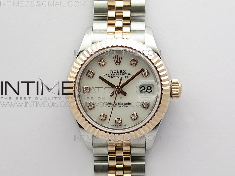 BP공장 롤렉스 데이저스트 28 로즈골드콤비 자개다이얼 2671 Datejust 28mm 279173 SS/RG BP Best Edition White MOP Crystal Markers Dial on SS/RG Jubilee Bracelet ETA2671