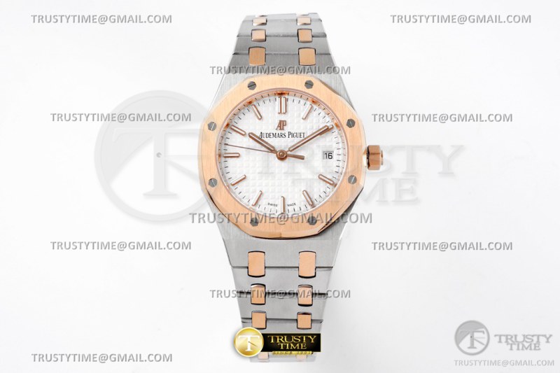 8F공장 오데마피게 로얄오크 34MM 로즈골드콤비 화이트다이얼 브레이슬릿 오토메틱Royal Oak 34mm RG/SS White 8F A5800