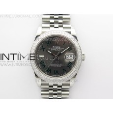 BP공장 롤렉스 데이저스트 36 스틸 슬레이트로만다이얼 다이아몬드베젤 쥬빌레브레이슬릿 DateJust 36 SS 126284 BP 1:1 Best Edition New Blue Dial on Jubilee Bracelet