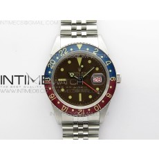 무명공장 롤렉스 빈티지GMT마스터 트로피칼 블랙다이얼 쥬빌레브레이슬릿 Vintage GMT Master 6542 Blue/Red Bezel Tropical Black Dial on SS Jubilee Bracelet A2836