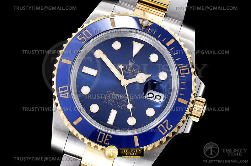 EW공장 롤렉스 서브마리너 40 청콤 옐로우골드콤비 A3135무브먼트 Submariner 116613LB 904L YG/SS Blue EWF A3135