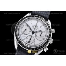 HR공장 오메가 스피드마스터 레이싱 크로노그래프 화이트다이얼 러버스트랩 Speedmaster Racing Chrono 40mm SS/RU Wht HRF C3330