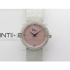 8848공장 디올 라 디 드 디올 스틸 핑크다이얼 브레이슬릿 La D de dior Satine SS Case 8848F 1:1 Best Edition MOP Pink Dial on SS bracelet Swiss Quartz