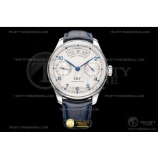 AZ공장 IWC 포르투기저 애뉴얼캘린더 스틸 블루다이얼 가죽스트랩 Portugieser Annual Cal SS/LE Wht/Blue AZF A52850