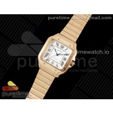 3K공장 까르띠에 산토스 라지 40 로즈골드금통 브레이슬릿 Santos de Cartier 40mm RG 3KF 1:1 Best Edition White Dial on RG Bracelet MIYOTA 9015