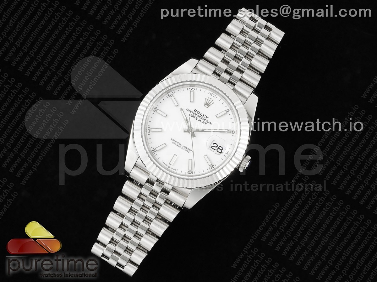 WF공장 롤렉스 데이저스트 41 스틸 화이트다이얼 플루티드베젤 쥬빌레브레이슬릿 DateJust 41 126334 WF 1:1 Best Edition 904L Steel White Stick Dial on Jubilee Bracelet VR3235