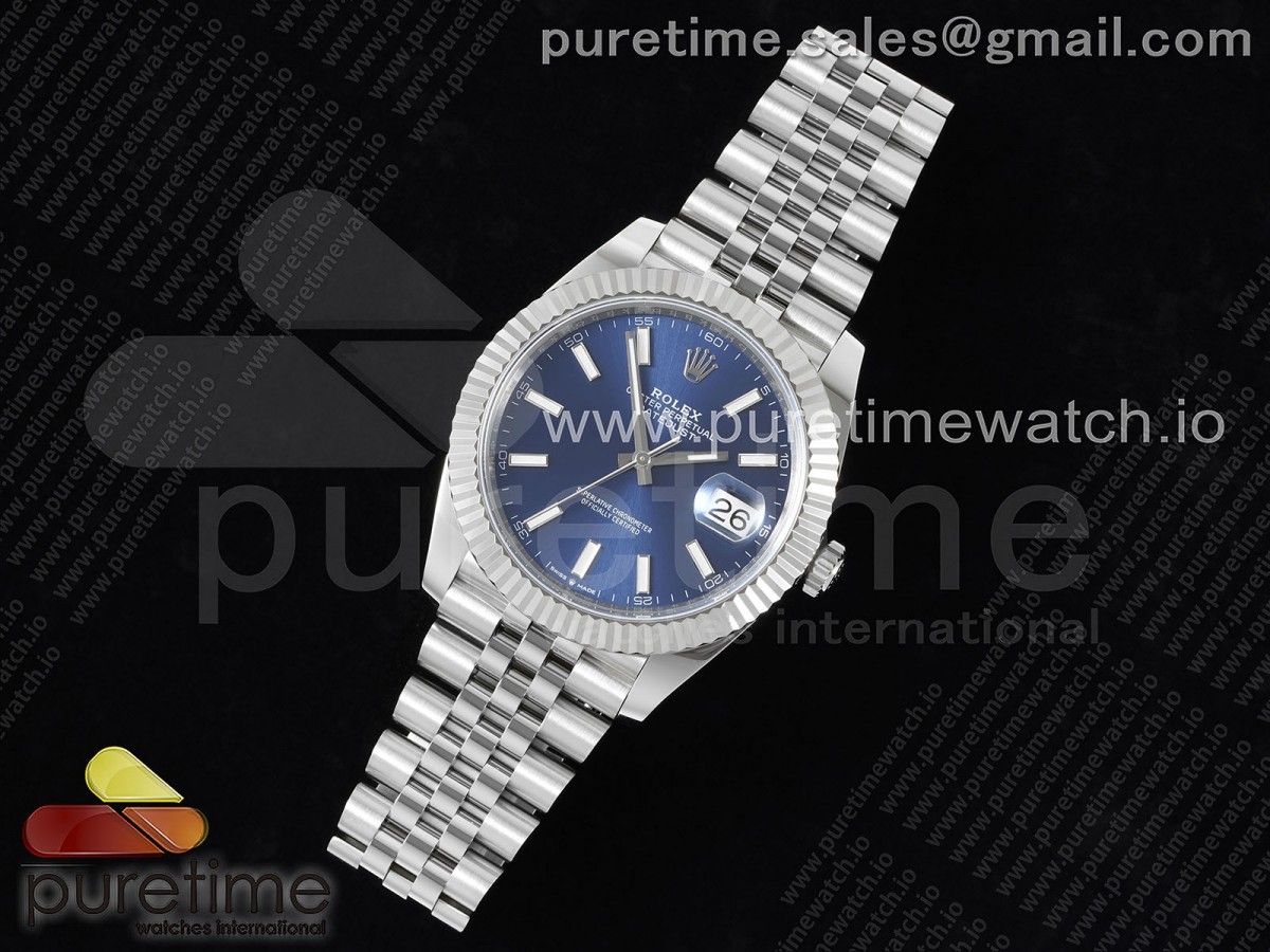 NTF공장 롤렉스 데이저스트 41 스틸 블루다이얼 플루티드베젤 쥬빌레브레이슬릿 DateJust 41 126334 NTF 1:1 Best Edition 904L Steel Blue Stick Dial on Jubilee Bracelet VR3235