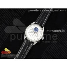 QF공장 IWC 포르투기저 퍼페츄얼캘린더 5034 스틸 화이트다이얼 가죽스트랩 Portugieser Perpetual Calendar SS 5034 QF Best Edition White Dial on Black Leather Strap A52610