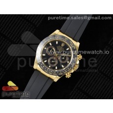 QF공장 롤렉스 세라믹 데이토나 옐로우골드금통 블랙다이얼 러버스트랩 Daytona 116518 QF 1:1 Best Edition Black Dial on Oysterflex Rubber Strap SA4130