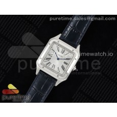 F1공장 까르띠에 산토스 뒤몽 31.4 스틸 실버다이얼 네이비가죽스트랩  Santos Dumont 31.4mm IWSF Best Edition Silver Dial on Blue Leather Strap Quartz