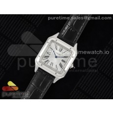 F1공장 까르띠에 산토스 뒤몽 31.4 스틸 실버다이얼 블랙가죽스트랩 Santos Dumont 31.4mm IWSF Best Edition Silver Dial on Black Leather Strap Quartz