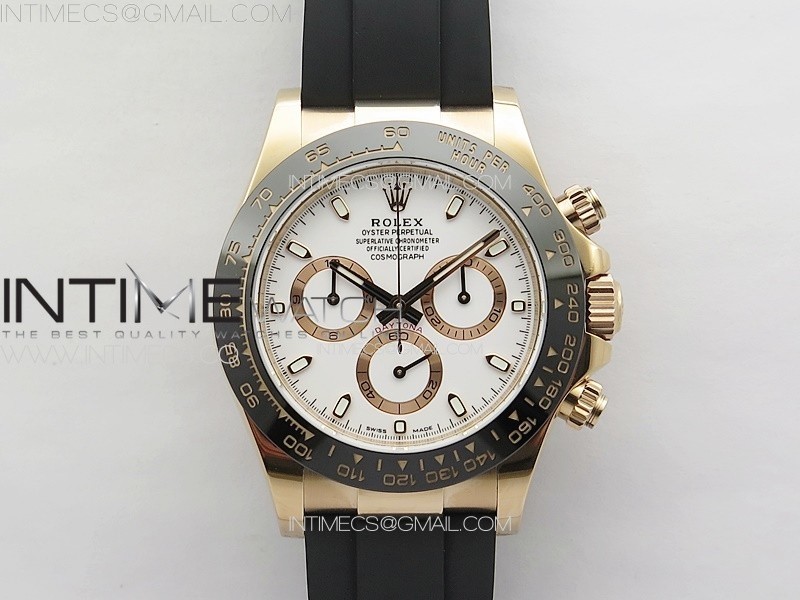 BT공장 롤렉스 세라믹 데이토나 로즈골드금통 화이트다이얼 러버스트랩 Daytona 116515 RG BTF 1:1 Best Edition White Dial on Oysterflex Rubber Strap SA4130