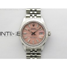 APS공장 롤렉스 레이디 데이저스트 28 스틸 핑크바다이얼 플루티드베젤 쥬빌레브레이슬릿 Datejust 28mm 279179 SS APSF Best Edition Pink Dial Sticks Markers on SS Jubilee Bracelet NH05