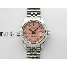 APS공장 롤렉스 레이디 데이저스트 28 스틸 핑크다이아몬드다이얼 플루티드베젤 쥬빌레브레이슬릿 Datejust 28mm 279179 SS APSF Best Edition Pink Dial Crystals Markers on SS Jubilee Bracelet NH05