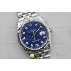 VS공장 롤렉스 데이저스트 36 텐포인트 블루다이얼 플루티드베젤 쥬빌레브레이슬릿 10p DateJust 36 SS 126234 VSF 1:1 Best Edition 904L Steel Blue Diamonds Dial on Jubilee Bracelet VS3235