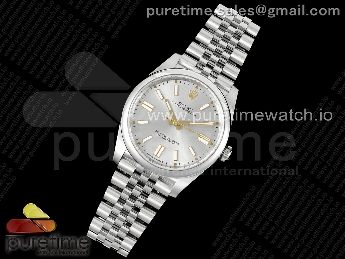 EW공장 롤렉스 오이스터퍼페츄얼 41미리 실버다이얼 쥬빌레브레이슬릿 Oyster Perpetual 41mm 124300 EWF Best Edition Silver Dial on SS Jubilee Bracelet A3230