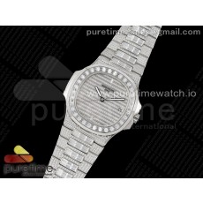 TW공장 파텍필립 노틸러스 점보 5711 풀다이아몬드 스틸 Nautilus 5711 SS TWF Full Diamonds Bezel & Dial on Diamonds Bracelet A324