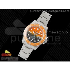 VS공장 롤렉스 서브마리너 스틸 DiW커스텀 옐로우그라데이션다이얼 브레이슬릿 Submariner DIW Sandblasted VSF 1:1 Best Edition Orange Ceramic Bezel Orange/Black Dial on SS Bracelet VS3135