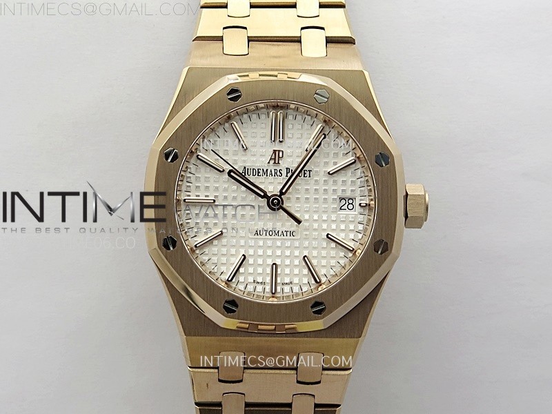 IP공장 오데마피게 로얄오크 15450 로즈골드금통 실버다이얼 브레이슬릿 Royal Oak 37mm 15450 RG IPF 1:1 Best Edition Silver Dial on RG Bracelet SA3120 Super Clone