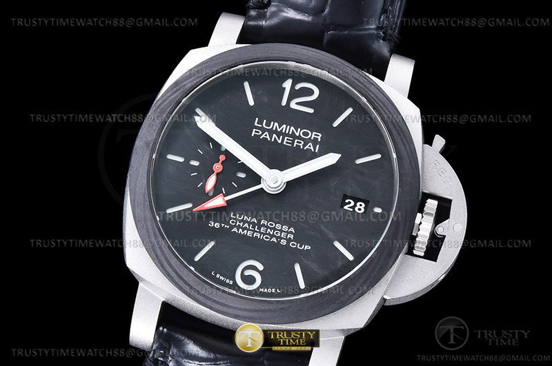 VS공장 파네라이 PAM1096 루나로사 GMT 가죽스트랩 Lum. Luna Rossa GMT TI/LE Blk VSF P9010