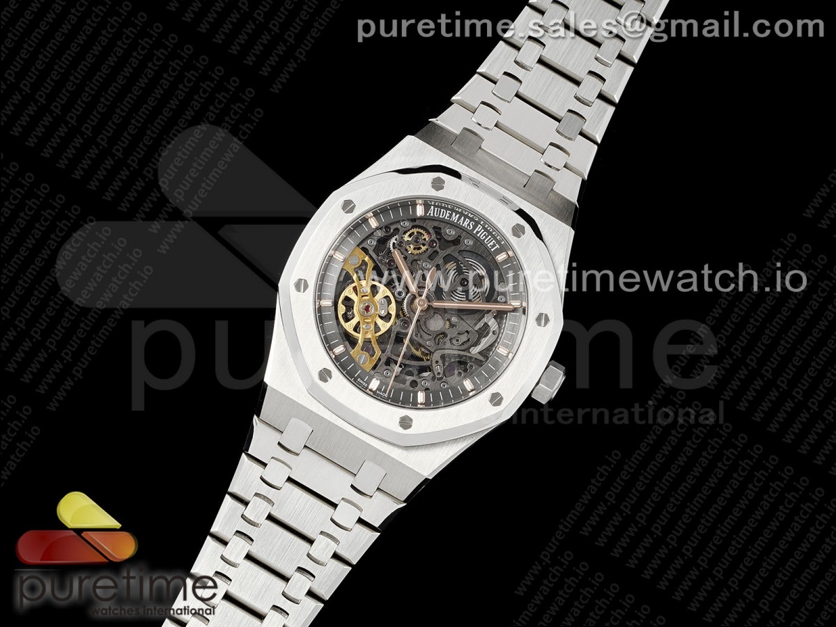 ZF공장 오데마피게 로얄오크 15407 스틸 스켈레톤다이얼 브레이슬릿 Royal Oak 41mm Skeleton 15407 SS ZF 1:1 Best Edition Skeleton Dial on SS Bracelet A3132