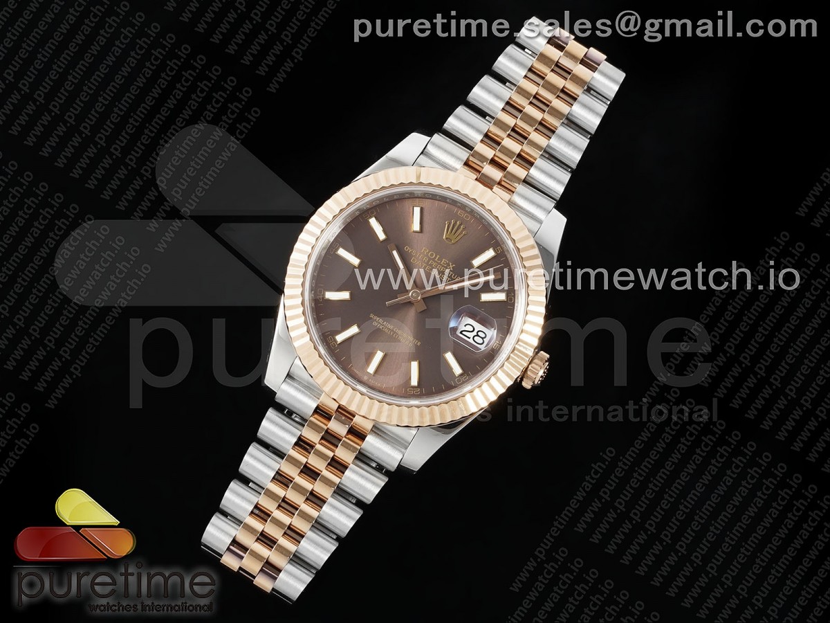 VS공장 롤렉스 데이저스트 41 로즈골드콤비 브라운다이얼 쥬빌레브레이슬릿 DateJust 41 126331 904L SS VSF 1:1 Best Edition Brown Dial on Jubilee Bracelet VS3235