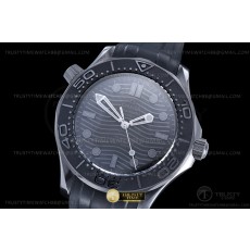 TWS공장 오메가 씨마스터 다이버300 스틸 블랙물결텍스쳐다이얼 러버스트랩 Seamaster 300m 43.5mm CER/RU All Black TWSF Asia 8806