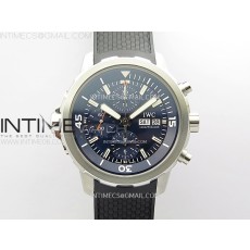 APS공장 IWC 아쿠아타이머 크로노그래프 스틸 블루다이얼 블랙러버스트랩 Aquatimer IW376805 SS APSF 1:1 Best Edition Blue Dial on Black Rubber Strap A7750