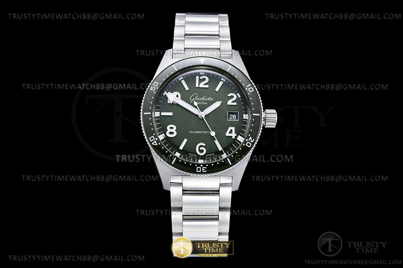 RXW공장 글라슈테오리지널 씨큐 39mm 그린다이얼 브레이슬릿 Spezialist SeaQ 39mm SS/SS Green RXW SW200