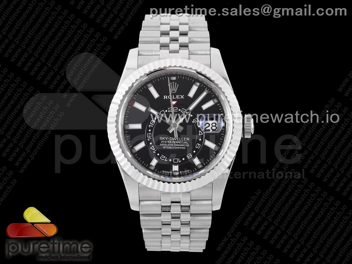 ZF공장 롤렉스 스카이드웰러 스틸 블랙다이얼 브레이슬릿 Sky-Dweller 326934 904L SS ZF 1:1 Best Edition Black Dial on SS Jubilee Bracelet A2824