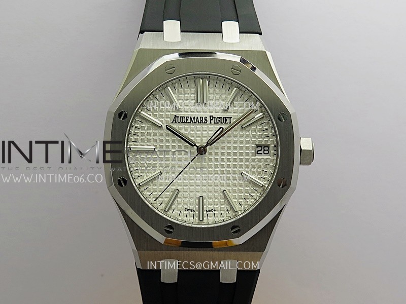 [26.01 UP] DD공장 오데마피게 로얄오크 15510 화이트다이얼 러버스트랩 Royal Oak 41mm 15510 SS DDF 1:1 Best Edition Silver Dial On Black Rubber Strap Super Clone DD4302