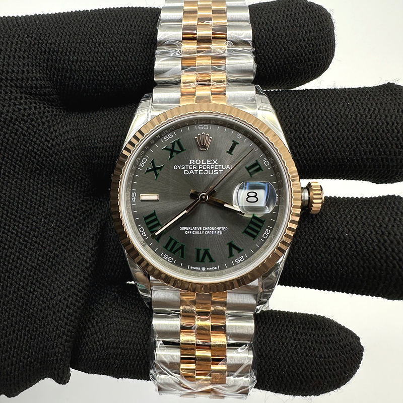 국내배송!! VS공장 롤렉스 데이저스트 36 로즈골드콤비 슬레이트로만다이얼 쥬빌레브레이슬릿 윔블던 (고유번호 1V)